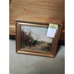 HUILE SUR PANNEAU L’EMBUSCADE 26X21
