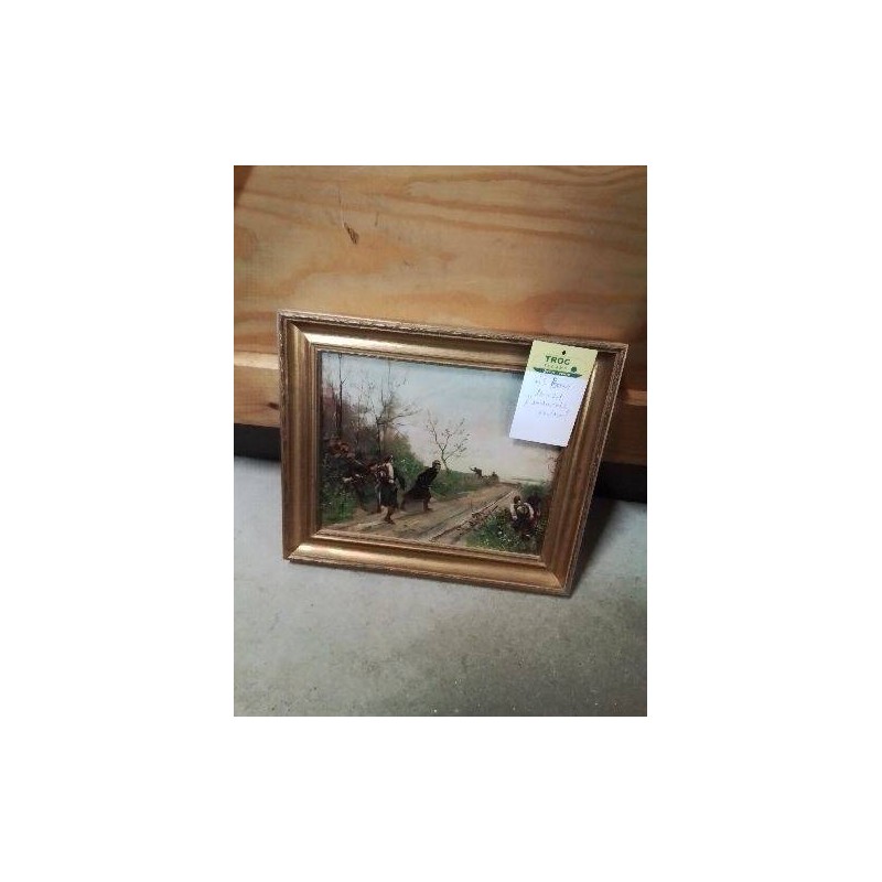 HUILE SUR PANNEAU L’EMBUSCADE 26X21