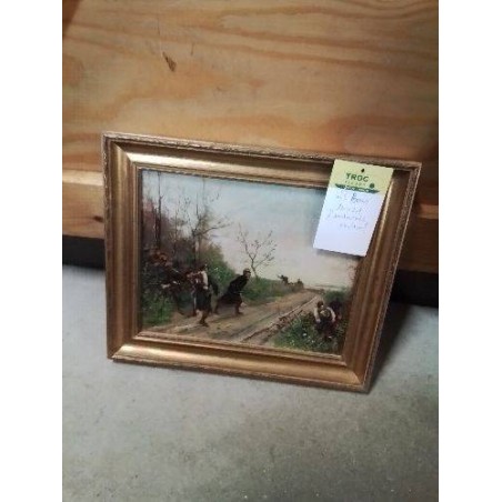 HUILE SUR PANNEAU L’EMBUSCADE 26X21