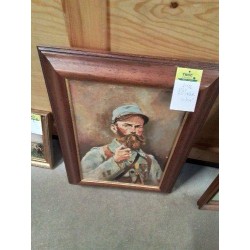 HUILE SUR TOILE PORTRAIT DE  POILU 45X32