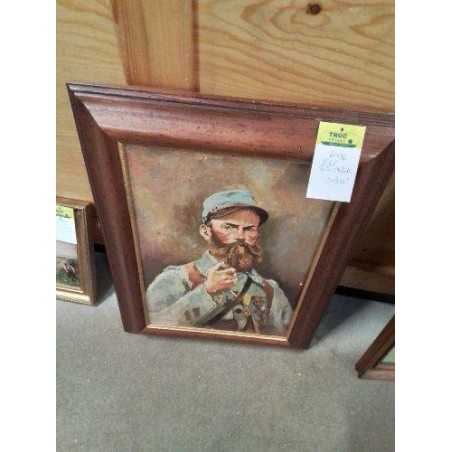HUILE SUR TOILE PORTRAIT DE  POILU 45X32
