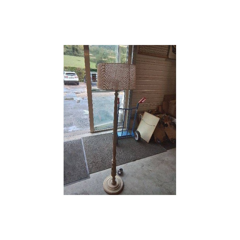 LAMPADAIRE BOIS TOURNÉ VERT AJ BEIGE