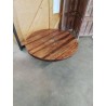 TABLE BASSE RONDE BOIS EXOTIQUE GRAVÉ 