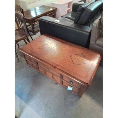 TABLE BASSE COFFRE RECTANGULAIRE BOIS CLAIR 