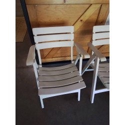 FAUTEUIL DE JARDIN PLIANT RESINE AJOURÉ BLANC
