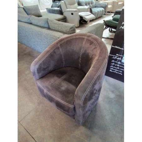 FAUTEUIL CLUB TISSU CHOCOLAT 