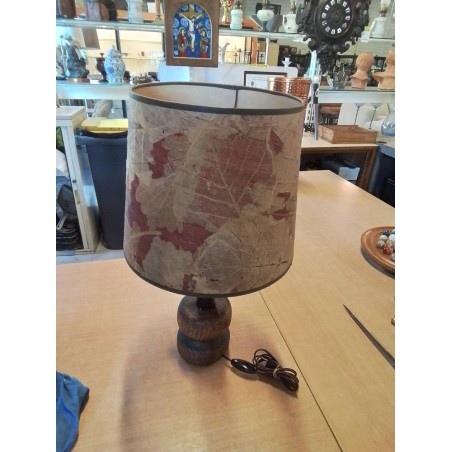 LAMPE BOIS TOURNÉ AJ TAPISSER FEUILLES