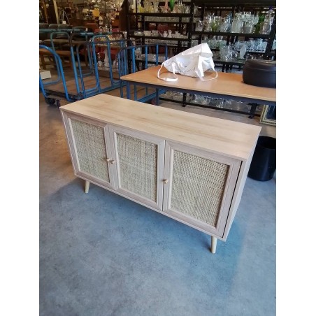 BUFFET BOIS CLAIR 3 PORTES CANNÉE 
