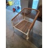 FAUTEUIL METAL BLANC ET RESINE TRESSÉE 