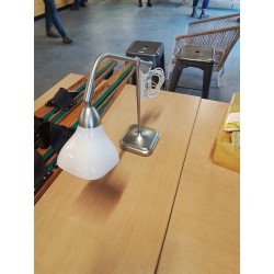 LAMPE ACIER ET VERRE BLANC BROYORP IKEA 