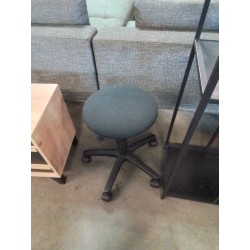 TABOURET D’ATELIER RÉSINE ET TISSU NOIR
