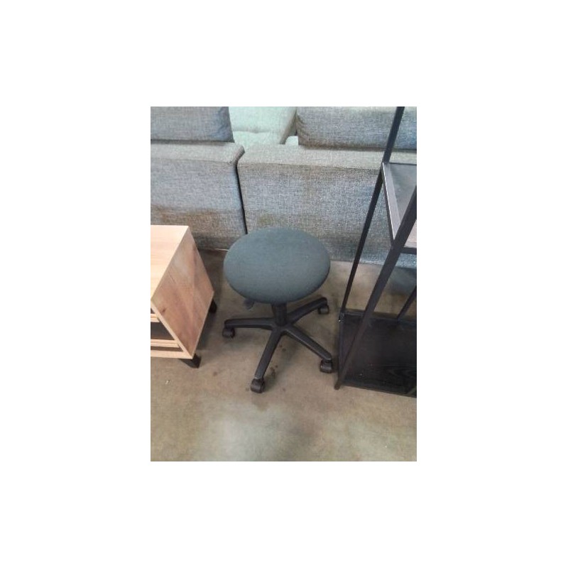 TABOURET D’ATELIER RÉSINE ET TISSU NOIR