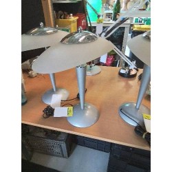 LAMPE DE BUREAU METAL GRIS ET CHROMÉ AJ VERRE UNILUX 100340133