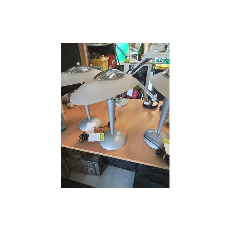 LAMPE DE BUREAU METAL GRIS ET CHROMÉ AJ VERRE UNILUX 100340133