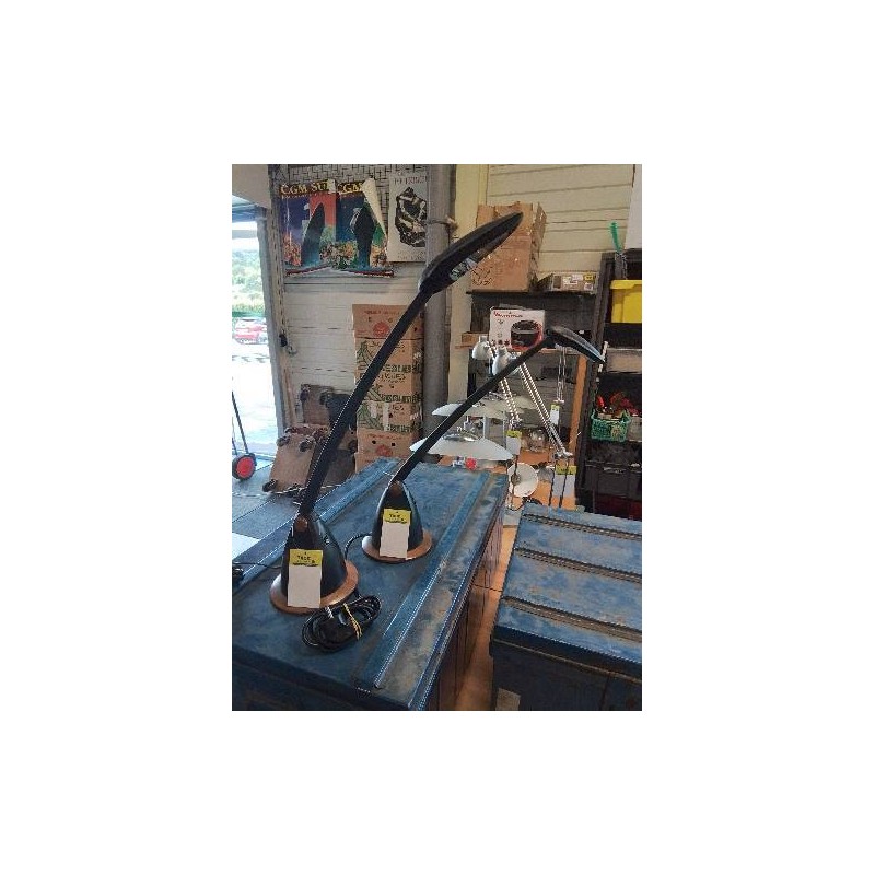 LAMPE DE BUREAU RÉSINE NOIR SOCLE BOIS UNILUX 