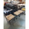 4 CHAISES PIÈTEMENT MÉTAL NOIR ASSISE PAILLÉE