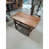 TABLE BASSE RECTANGULAIRE A ENTRETOISE BOIS TOURNÉ 1 TIROIR