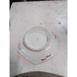 COUPE HEXAGONALE PORCELAINE CHINE  CANTON FIN XIXE 