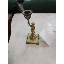 FLAMBEAU AU SATYRE NAPOLÉON III BRONZE CLOISONNÉ ÉMAILLÉ ET MARBRE 