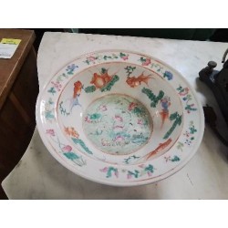 BASSIN  PORCELAINE CHINE FIN XIXE DÉBUT XXE