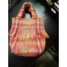 SAC TISSU LAINE ECOSSAIS ROSE ORANGE ROUGE 