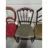 CHAISE NAPOLÉON III BOIS NOIRCI DORÉ ASSISE TISSU BRONZE 