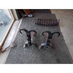PAIRE DE CHENETS FER FORGÉ 