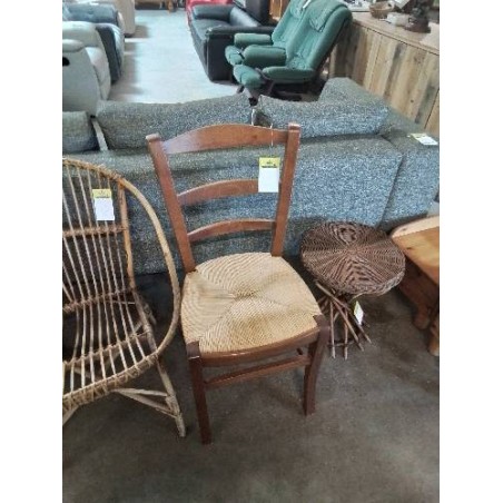 CHAISE BOIS PAILLÉ DOSSIER 3 BARREAUX 