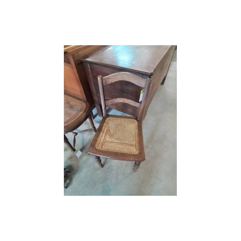 CHAISE BOIS ASSISE CANNÉE DOSSIER 2 BARREAUX DÉBUT XXE