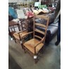 FAUTEUIL DE CHEMINÉE BOIS CLAIR PAILLÉ HAUT DOSSIER 