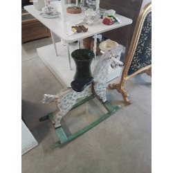 CHEVAL A BASCULE BOIS PEINT DÉBUT XXE