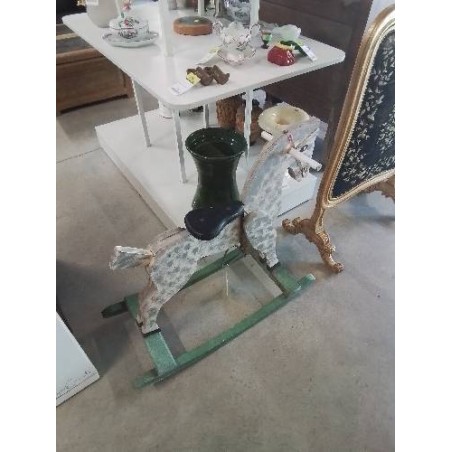 CHEVAL A BASCULE BOIS PEINT DÉBUT XXE