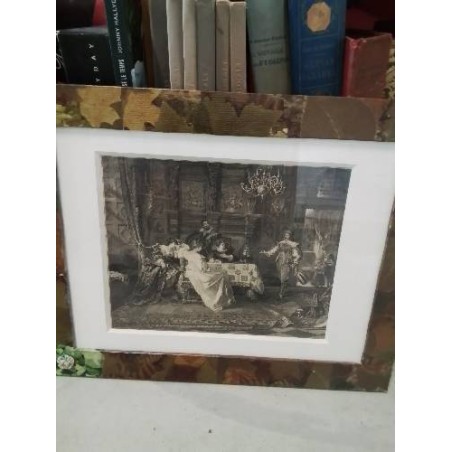 GRAVURE L’ENTRÉE  DU TROUBADOUR JACOB EMMANUEL GAISSER