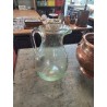 CRUCHE VERRE BULLÉ TEINTÉ VERT