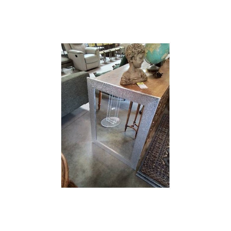 MIROIR RECTANGULAIRE GAINÉ ARGENTÉ 