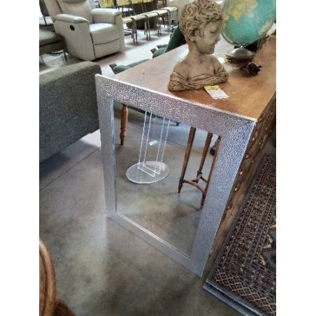 MIROIR RECTANGULAIRE GAINÉ ARGENTÉ 