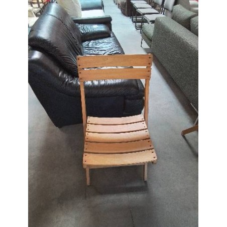 CHAISE DE JARDIN PLIANTE BOIS CLAIR AJOURÉ NF