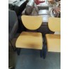 CHAISE D’ACCUEIL PIÈTEMENT MÉTAL NOIR ASSISE ET DOSSIER PU JAUNE