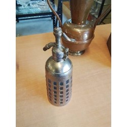 SYPHON VERRE TEINTE BLEU GAINÉ MÉTAL SIPHONIA PARIS DÉBUT XXE