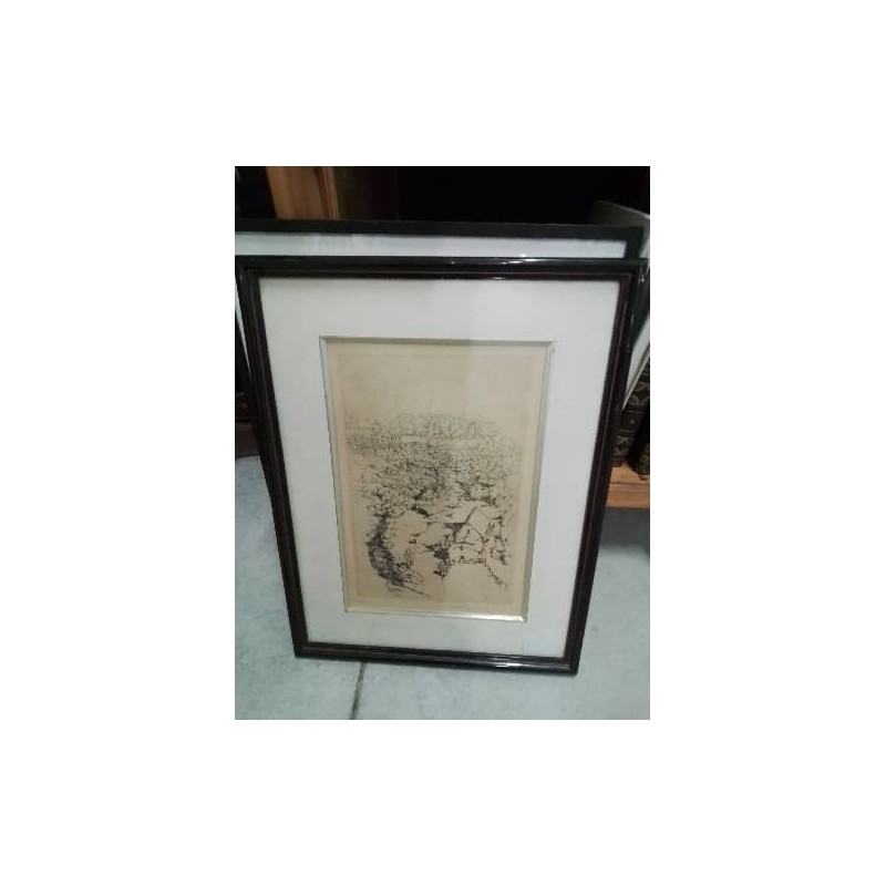 LITHOGRAPHIE NUMÉROTÉE ET CONTRESIGNEE VILLAGE 