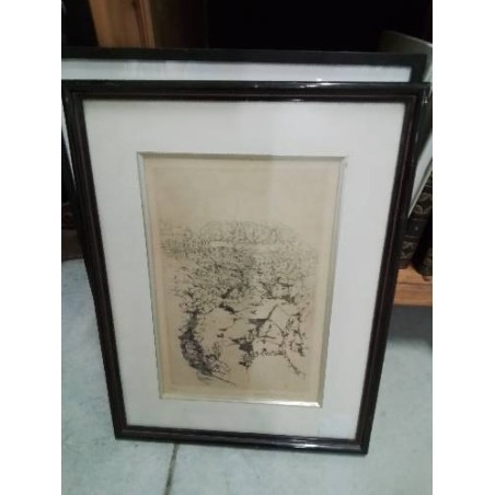 LITHOGRAPHIE NUMÉROTÉE ET CONTRESIGNEE VILLAGE 