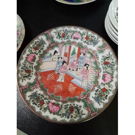 ASSIETTE PORCELAINE CHINOIS ÉMAILLÉE 