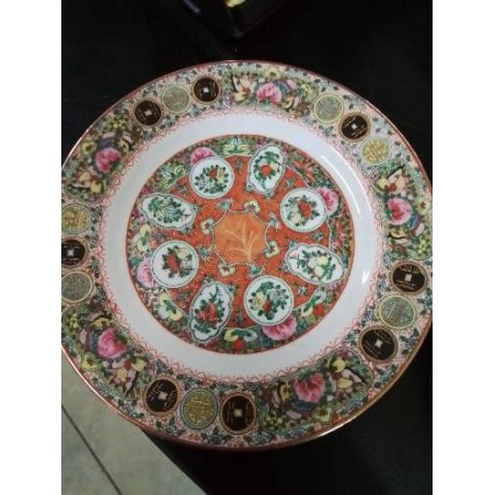ASSIETTE PORCELAINE CHINOISE DÉCOR FLEUR