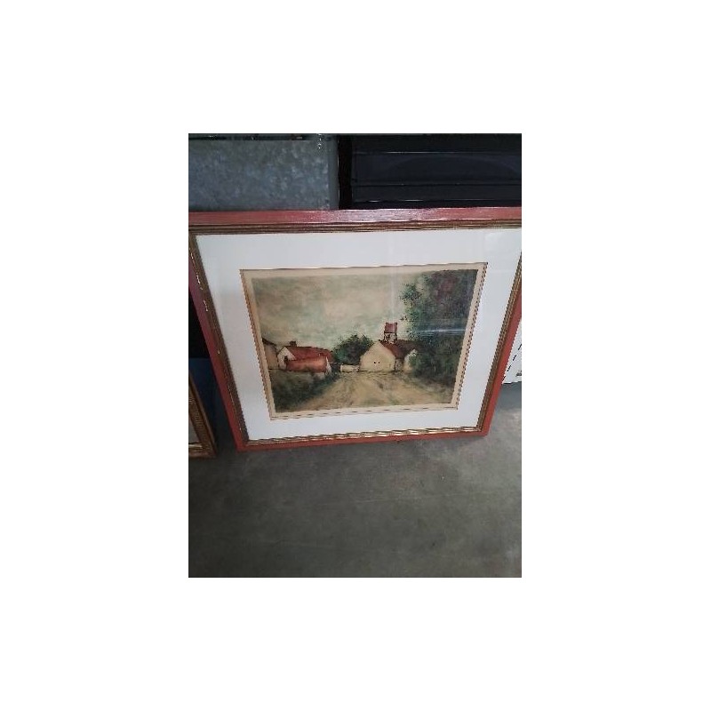 LITHOGRAPHIE NUMÉROTÉE ET CONTRESIGNÉE ENTRÉE DE VILLAGE 