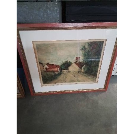 LITHOGRAPHIE NUMÉROTÉE ET CONTRESIGNÉE ENTRÉE DE VILLAGE 