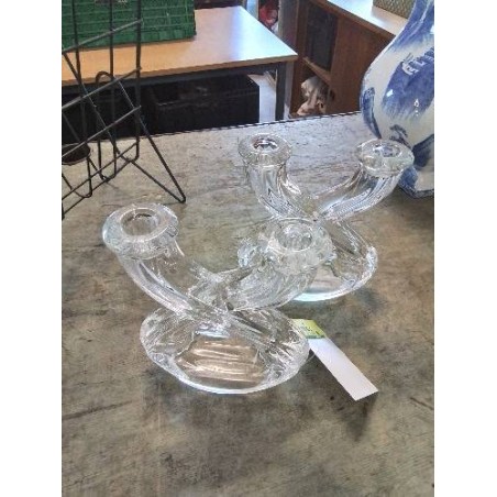 PAIRE DE BOUGEOIRS CRISTAL DE VANNES
