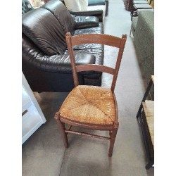 CHAISE BOIS PAILLÉ DOSSIER 2 BARREAUX 