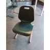 CHAISE D’ACCEUIL A POIGNÉE PIÈTEMENT MÉTAL CHROMÉ ASSISE BOIS VERT SOUVIGNET