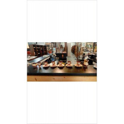 SERVICE À CAFE 13 PIÈCES EN VERRE ROUGE  DE  MURANO À DECOR EN DORURE ET FLEURS POLYCHROME XXE