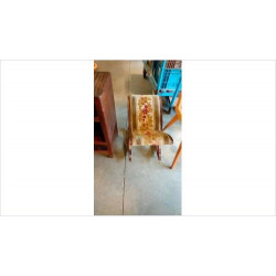 REPOSE PIED BOIS TISSU FLEURI 